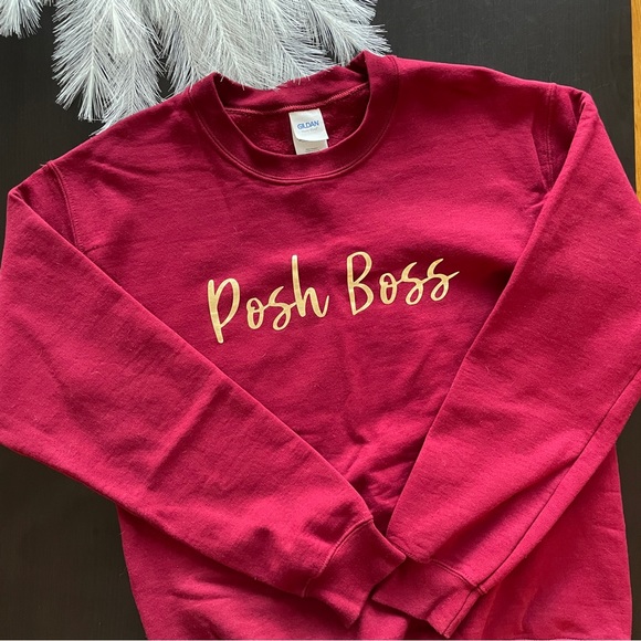 Deep Wine Custom made Posh Boss Sweatshirt - Picture 2 of 4